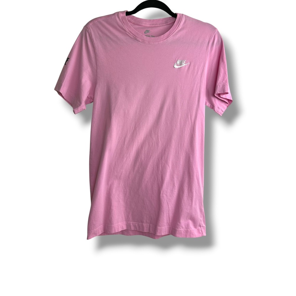 Nike Mens Pink Air Force 1 Graphic T-Shirt Embroidered Swoosh Force Logo XS
